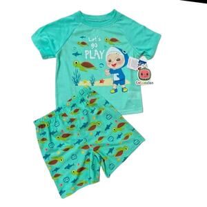 Baby Shark toddlers Size 5 T pajamas set 2 pcs Cocomelon sleepwear green New